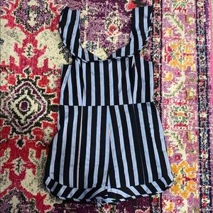 Striped Ruffle Romper